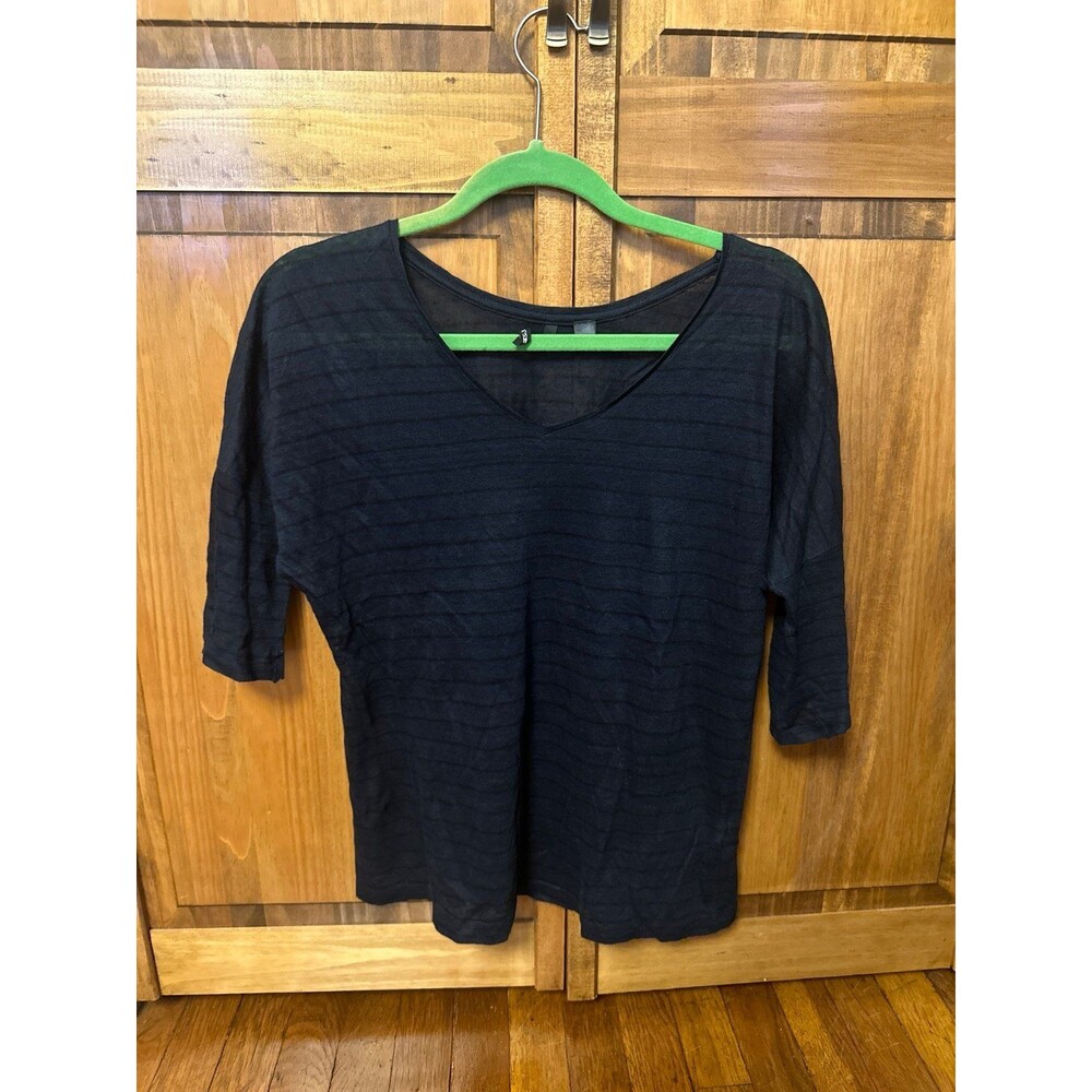 Joes Jeans black and blue striped long sleeve. XS. 100% linen